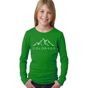 Girl's Word Art Long Sleeve - Colorado Ski Towns